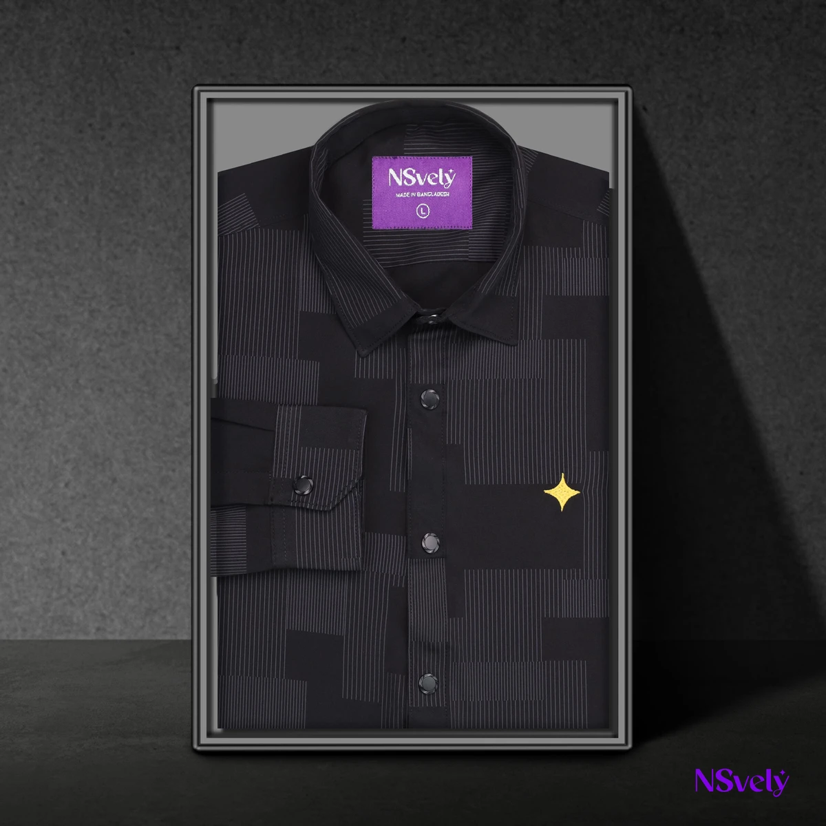 Digital Print  Full Sleeve Casual Shirt -  Black (Code-78)