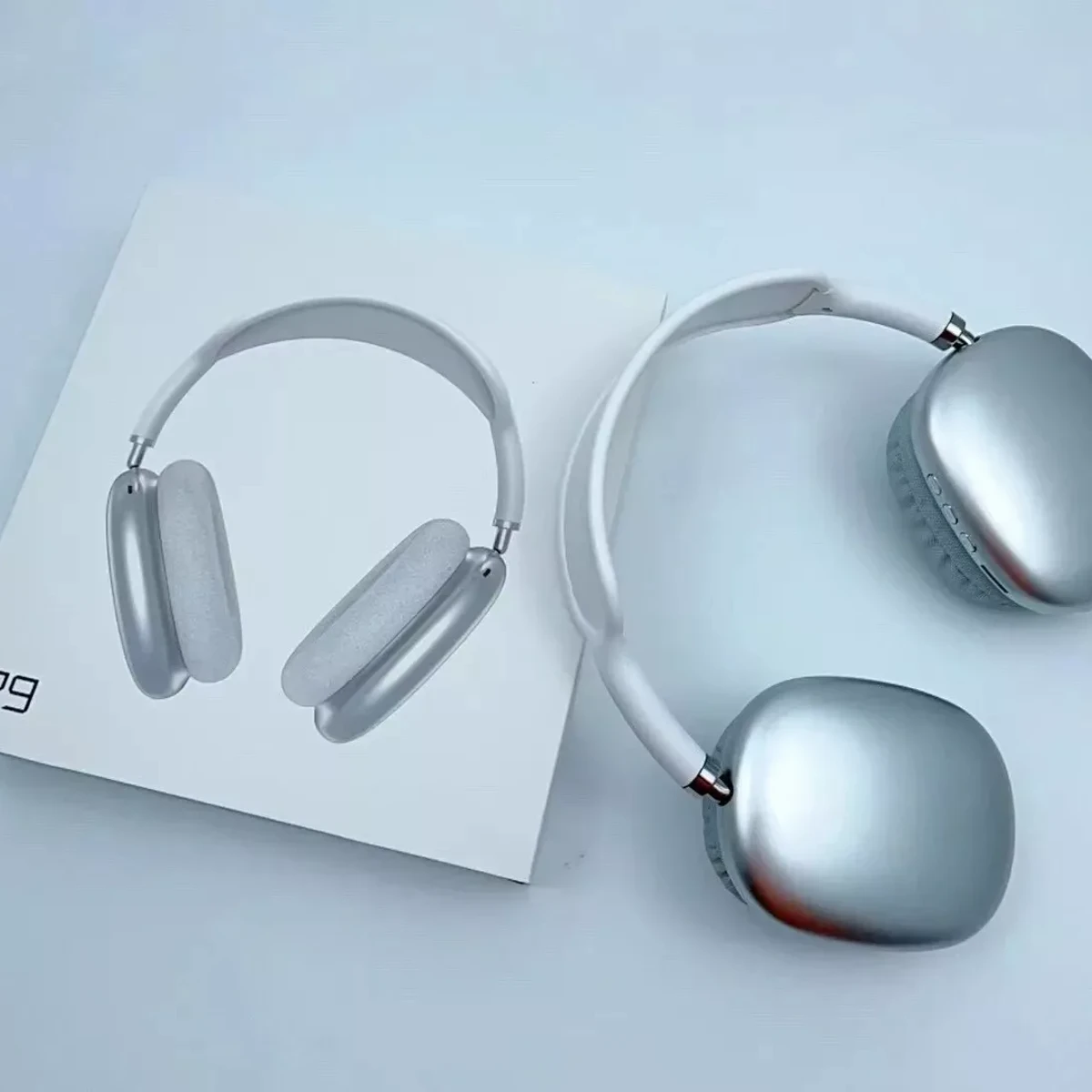 ⚪হালকা সাদা P9 Wireless Bluetooth Headphone