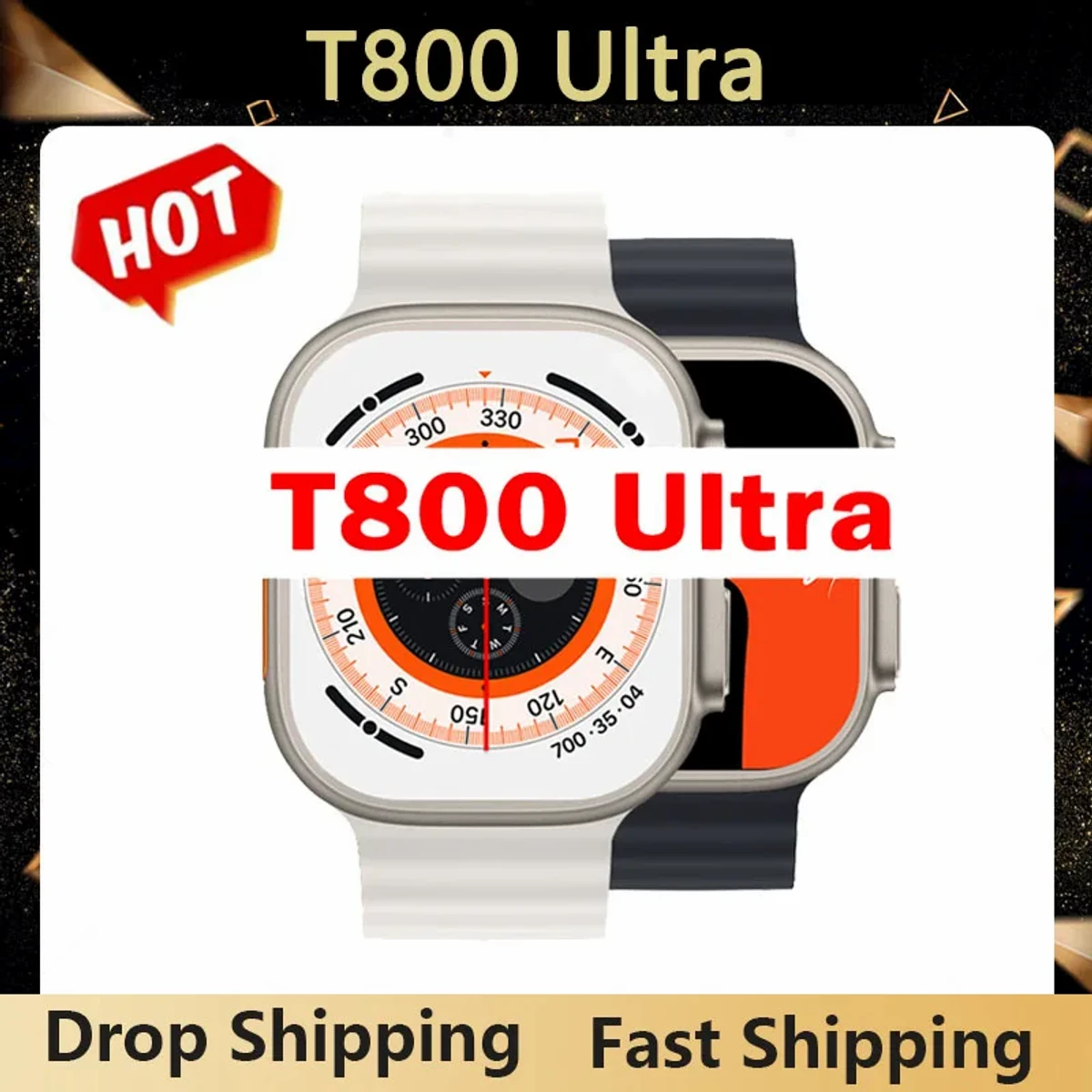 T800 Ultra Smart( কালো) Watch( চিকন হাতের জন্য )(black)