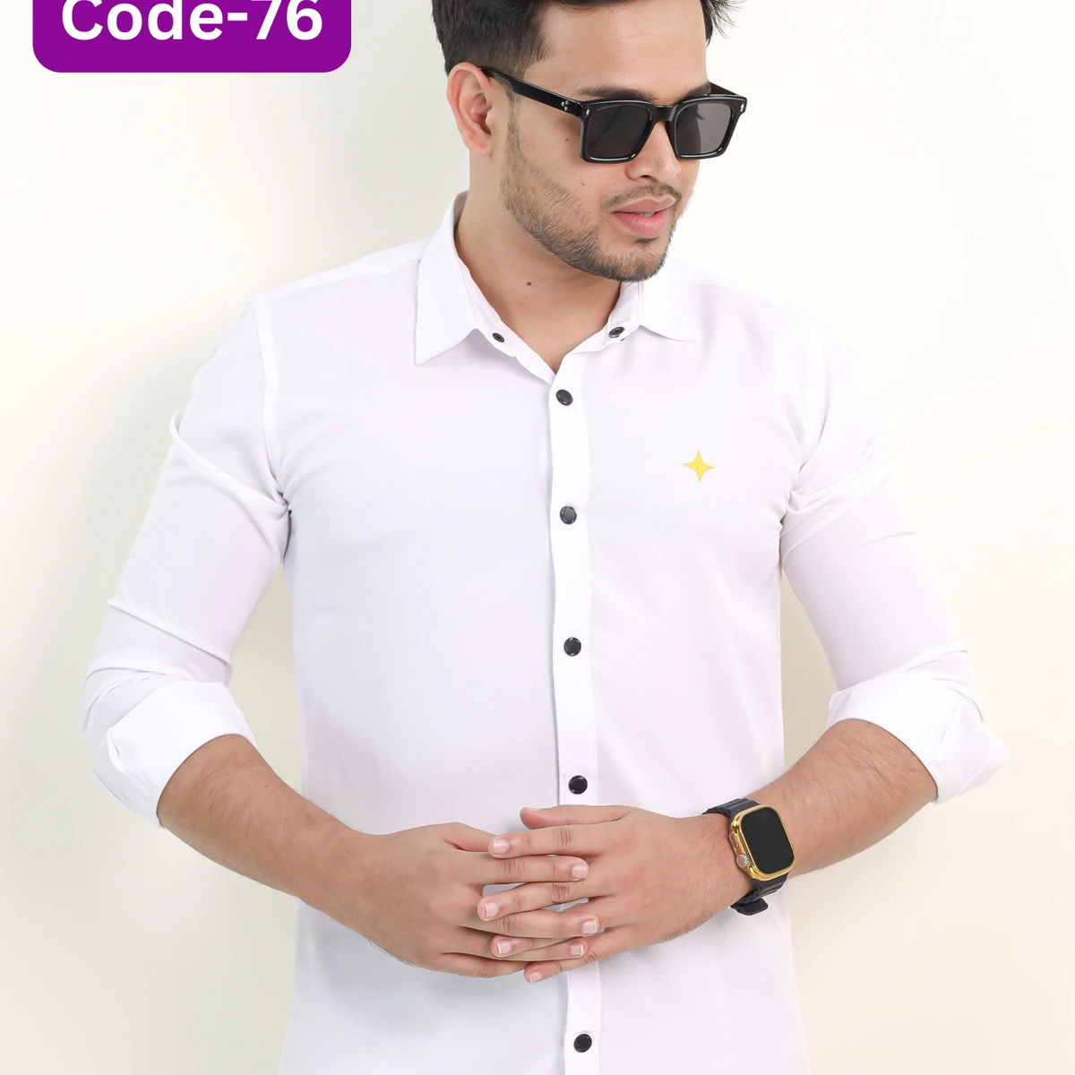 Maroon+White Combo Solide Colour Full Sleeve Shirt For Men (code: 76+77)