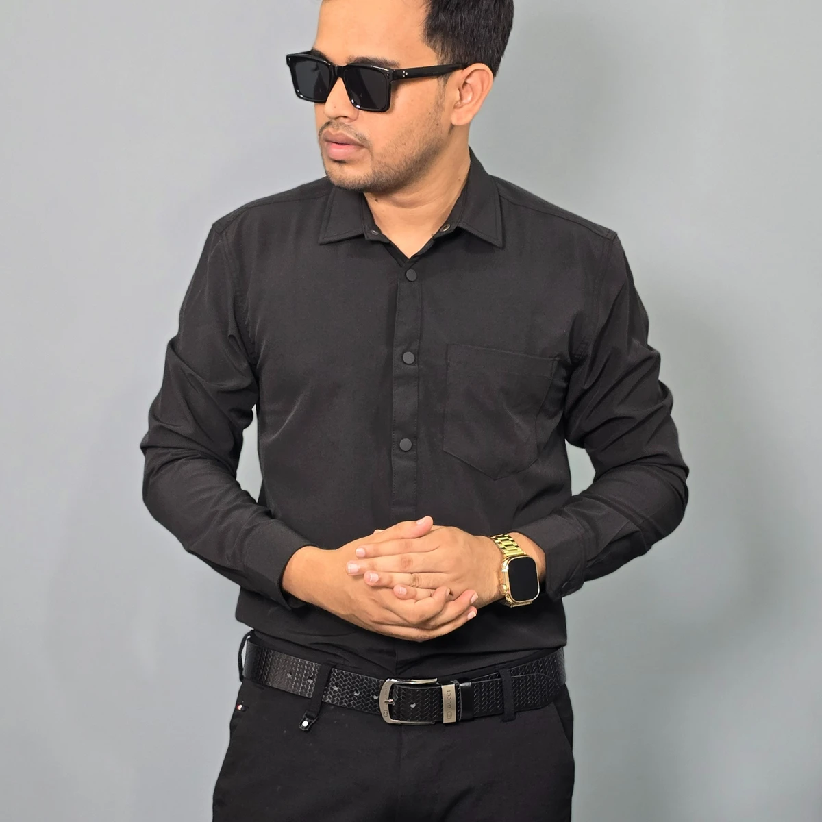 Full Sleeve Formal Shirt - 3 in 1 Combo Off white, Olive And Black