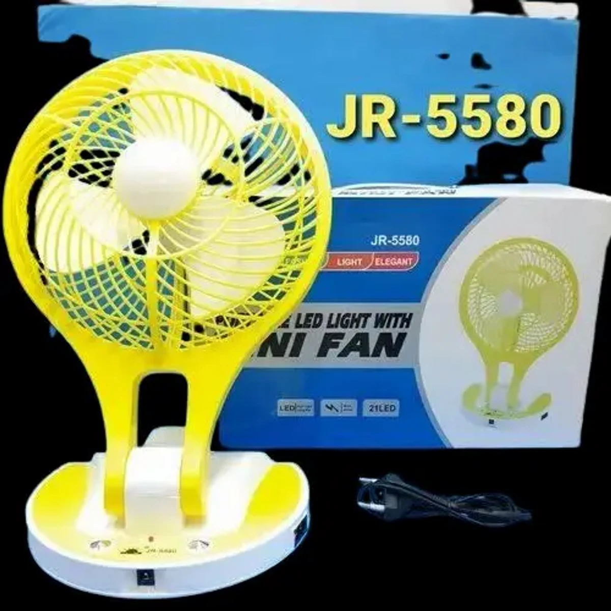 JR-5580 Portable LED Light with Mini Fan (স্টকে যে কালার থাকবে ওই কালার পাঠানো হবে)