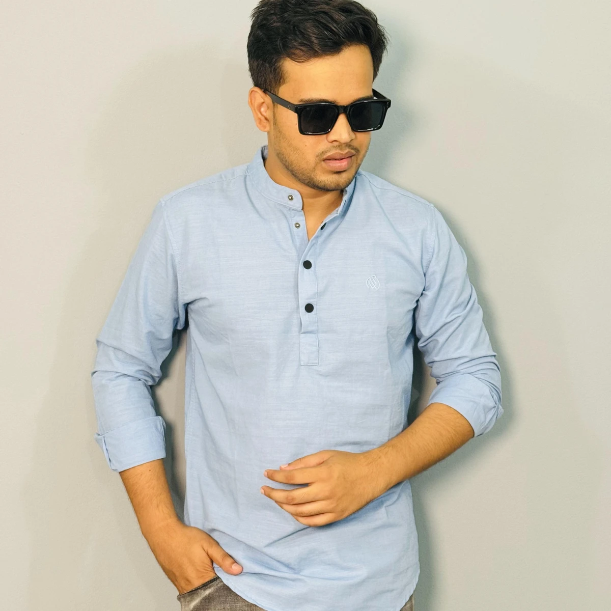 Exclusive Sakura Cotton Katuya | 3 in 1 Combo For Men | Sky Blue & Off white