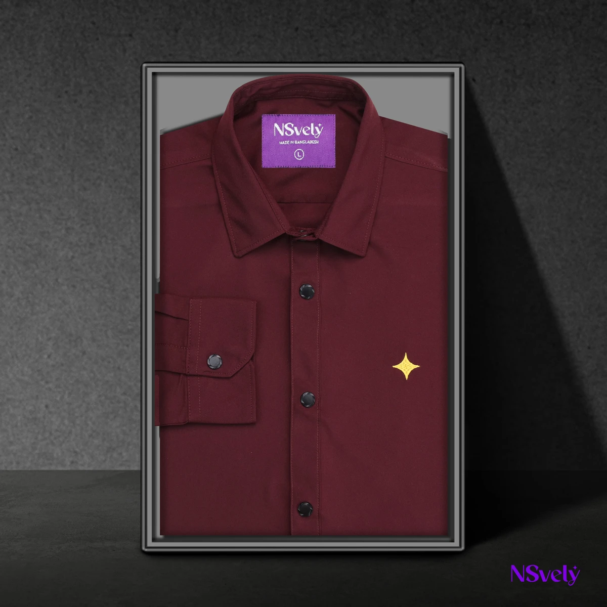 Solide Colour Full Sleeve Casual Shirt - Maroon (Code-77)